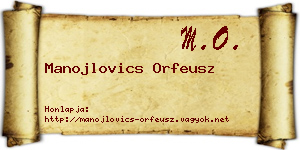 Manojlovics Orfeusz névjegykártya